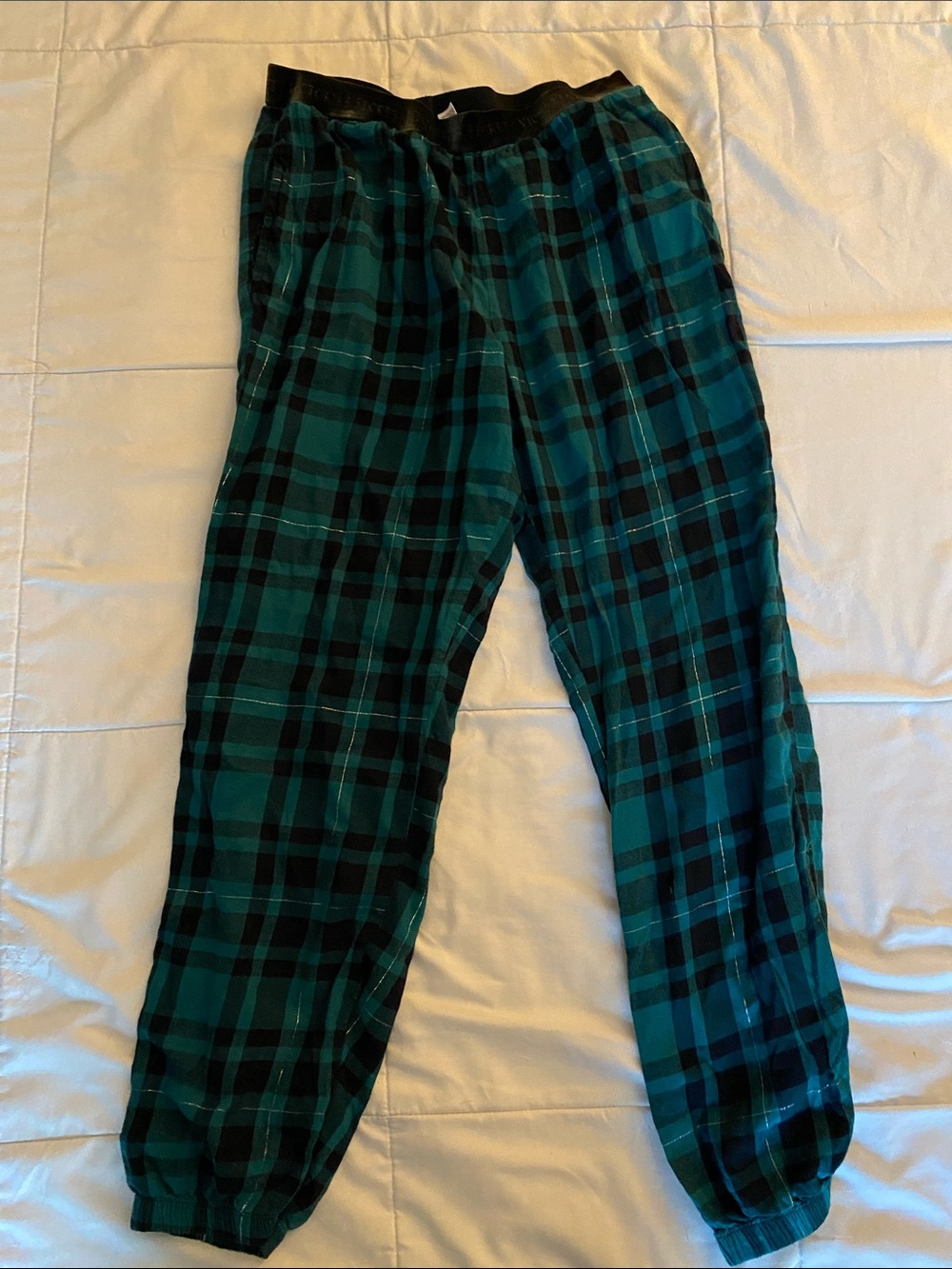 Victoria's Secret Green and Black Plaid Joggers